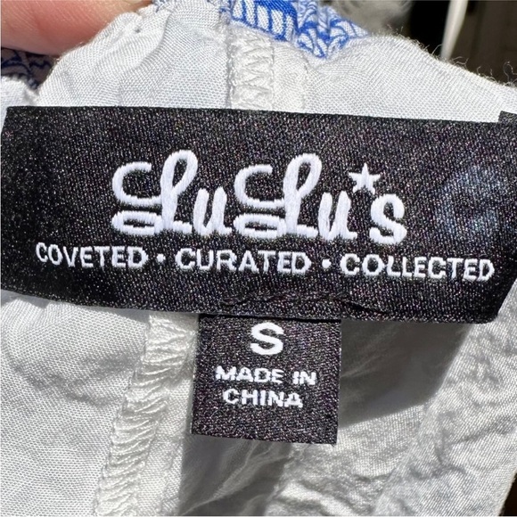 Lulus Blue and White Halter Dress Open Back - Picture 10 of 12